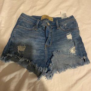 Hollister high rise jean shorts